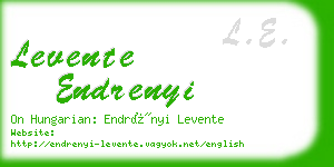 levente endrenyi business card